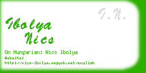 ibolya nics business card